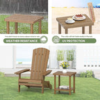 Outdoor Side Table, 2-Tier Small Outdoor Table for Patio, Adirondack Side Tables for Outside or Indoor, Bamboo End Table for Pool, Porch, Weather Resistant Easy Maintenance,Brown