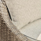 Signature Design by Ashley Danson Outdoor Lounge Chair with Cushion and 360-Degree Swivel, Set of 2, UV-Resistant Performance Fabric and Resin Wicker, Light Brown