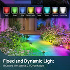 Linkind Solar Lights Outdoor Waterproof IP65, StarRay RGB Solar Spot Lights Outdoor, Color Changing Outdoor Solar Lights for Yard, Garden, Pathway, St. Patrick's Day (Multicolor, 2 Pack)