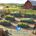 Quictent Galvanized Raised Garden Bed Kit, 6x3x1 ft Oval Metal Planter Box for Vegetables, Dark Grey