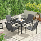 VICLLAX Patio Dining Table for 4 Square Metal Outdoor Table - Image 2