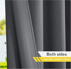 NICETOWN Patio Curtains Outdoor Waterproof 2 Panels, Stainless Steel Ring Top Outdoor Indoor Window Drapes Keep Rain Out for Gazebo/Playground/Porch, W55 x L95 Inch, Grey