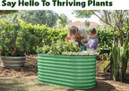 Plant & Plot Galvanized Raised Garden Beds Outdoor // 4×2×2 ft Planter Raised Beds for Gardening, Vegetables, Flowers // Large Metal Garden Box (Light Green) // Patented Tool-Free Design