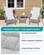 SERWALL HDPE Outdoor Rocking Cushion Set of 2, Memory Foam Cushion Flowers Pattern
