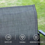 VICLLAX 5 Pieces Patio Dining Set, Outdoor Furniture Set Includes 41.2" Round Patio Table and 4 Patio Sling Chairs, Black Tabletop and Dark Grey Fabric