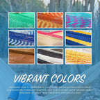 PNAEUT Handwoven Mayan Hammocks, Double Rope Hammock for Outdoor Outside & Indoor, Thick Soft 600 lbs Capacity Heavy-Duty, Includes Tree Straps, Carabiners & Carrying Bag (Nature, X-Large)