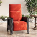 IDEALHOUSE Wicker Outdoor Recliner Reclining Patio Chairs with Adjustable Back & Footrest 150° Lay-Flat Reclining with Air Pump Rattan Flip-Up Side Table Outdoor Lounge Chairs for Pool Deck Balcony