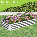 2PCS 6x3x1FT Galvanized Raised Garden Bed, Galvanized Planter Raised Garden Boxes Outdoor, Large Metal Raised Garden Beds for Vegetables-Silver