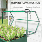 Outsunny Raised Garden Bed with Greenhouse Cover, Elevated Planter Box with Legs and Drainage Hole for Vegetables Flowers Herbs, 39.4" x 18.9" x 48.8", Green