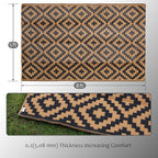 SAND MINE Reversible Mats, Plastic Straw Rug, Modern Area Rug, Large Floor Mat and Rug for Outdoors, RV, Patio, Backyard, Deck, Picnic, Beach, Trailer, Camping, Black & Brown, 5' x 8'