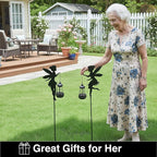 Solar Fairy Garden Decorations Solar Lighting 1 Pair – Outdoor Color-Changing Fairy Statues with Metal Stakes, Garden Ornaments for Lawn, Yard, Patio Decor (Type B Color-Shifting)