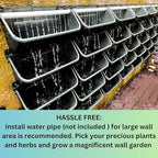 Maxona Black Color Vertical Garden Planter - 8 Pack, 13 inch Wall Mounted Planter for Patio Outdoor Decor, Home Plastic Pot Balcony Plant Vegetable Fruit Herb Hanging Pocket Holder Flowerpot