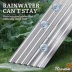 YITAHOME 6x3x2ft 2pcs Large Raised Garden Bed Kit, Galvanized Metal Planter Box with Gloves, Ground Nails, Support Rod, Outdoor Above Ground Planters for Plants Vegetables Flowers, Silver