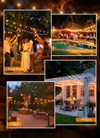 Brightown Outdoor String Lights, 100FT 100+2 G40 Bulbs Shatterproof Patio Lights, IP65 Waterproof Dimmable Hanging Connectable Globe LED Outdoor Lights for Backyard, Bistro, Porch, Deck, Balcony