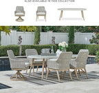 Signature Design by Ashley Seton Creek Cottage Nuvella Weather Resistant Fabric Outdoor Swivel Dining Chair with Cushion, Set of 2, Light Brown & Light Gray