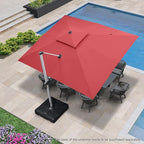PURPLE LEAF 10' X 12' Patio Umbrella Outdoor Rectangle Umbrella Large Cantilever Umbrella Windproof Offset Heavy Duty Sun for Garden Deck Pool Patio, Terra