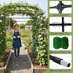 Wide Arch Trellis 7FT Extra Tall Garden Trellis Arch – Sturdy Plastic Coated Steel Metal Arch for Garden Climbing Plants & Vegetables, Weather-Resistant Outdoor Cucumber Trellis Arch