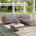 Sofa Cushion Covers, Stretch Fit Outdoor, Multi-Piece Set
