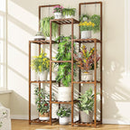 EnHomee Plant Stand Indoor Wood Plant Stand Outdoor Plant Shelves for Multiple Plants Stands with 11-16 Potted for Living Room Patio Balcony Yard Garden 34.2''W×11.8''D×47.4''H