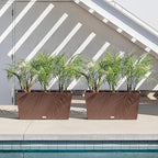 Veradek Pure Series Midori Trough Planter - Large Rectangular Planter for Indoor or Outdoor Deck/Porch | Durable All-Weather Use with Drainage Holes | Modern Decor for Shrubs, Flowers, Small Plants