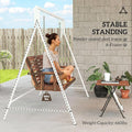Porch Swing Stand, Heavy Duty Steel A-Frame, White