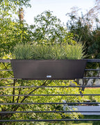 Veradek Pure Series Railing Planter - Plastic Hanging Planter for Outdoor Balcony/Fence | Durable All-Weather Use with Adjustable Brackets | Modern Décor for Flowers, Succulents, Hanging Plants