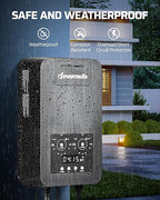 DEWENWILS 300W DC Low Voltage Landscape Transformer with 2 Zones, Photocell Sensor & Timer, Outdoor Low Voltage Transformer, Landscape Lighting Transformer for Spot Light Steplight