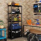 Plastic Storage Shelves, 70.2" H x 11.8" D x 23.62" W Plastic Shelves for Storage, 5-Tier Shelving Unit, Storage Rack, 330 lbs, Bathroom, Laundry, Garage & Home