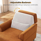 Chaise Lounge Chair Indoor Set of 2, Oversized Accent Chair for Living Room with Adjustable Backrest, Upholstered Mid-Century Reading Armchair for Adults, Comfy Modern Single Sofa Chair for Bedroom