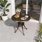 30.31" Outdoor Patio Dining Table, Cast Aluminum Patio Bistro Table, Round Patio Metal Table, Patio Furniture Set with 2.36" Umbrella Hole for Balcony Lawn Garden Backyard