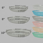 12Pcs Clear Plant Saucer, 6 8 10 Inch Durable Plastic Plant Tray, Round Plant Pot Saucers, Drip Tray for Indoor and Outdoor Garden, Blue