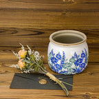 Flower Pot,Vintage Ceramic Pot for Planter with Drainage Holes, 6.29 inch Ice Crack Glazed Small Planters Pot for Indoor,Tucan Home Decor,Gardening Gifts (Art Deco)