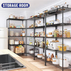 5-Tier Shelf 1010LBS Storage Shelves Adjustable Wire Shelving Metal Shelving Unit Storage Rack for Kitchen Pantry Closet Laundry School Commercial 59.4" Hx21.5 W x13.6 D