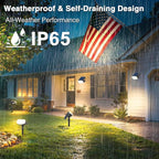 Solar Lights Outdoor Waterproof IP65, Super Bright LED with Lens, 3000K 2 Lighting Modes, Solar Powered Yard Garden Solar Spot Lights for Outside Landscape Auto On/Off -8 Pack
