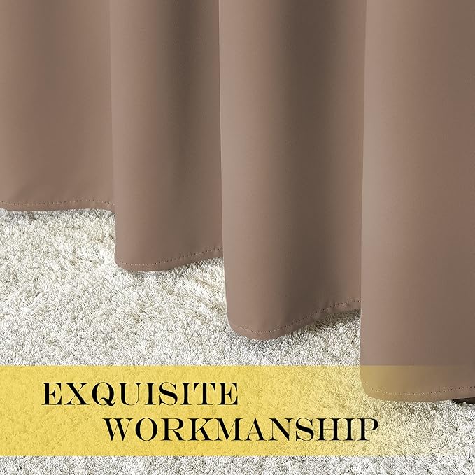 NICETOWN Blackout Curtain 78 inch Length - Grommet Thermal Insulated Room Darkening Doorway Curtain Sound & Light Blocking for Bedroom/Living Room, Cappuccino, W52 x L78, 1 Panel