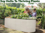 Plant & Plot Galvanized Raised Garden Beds Outdoor // 6×2×2 ft Planter Raised Beds for Gardening, Vegetables, Flowers // Large Metal Garden Box (White) // Patented Tool-Free Design