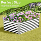 4x2x2FT Galvanized Raised Garden Bed,Galvanized Planter Boxes Outdoor, Large Metal Raised Garden Beds for Vegetables-Silver