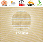 Royal Shade 20' x 20' x 20' Beige Triangle Sun Shade Sail Canopy Outdoor Patio Fabric Screen Awning RTAPT20 - UPF50+ 95% UV Blockage, Heavy Duty, Water & Air Permeable (We Make Custom Size)