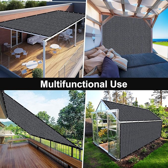Artpuch 90% Sun Shade Cloth, 5 x 6 FT Pergola Shade Cover Canopy with Grommets, Sun Screen Fabric Tarp for Patio, Outdoor, Garden, Backyard, Dark Grey