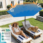 AreShark 7.5FT Patio Umbrella Table Market Umbrella with 6 Sturdy Ribs, Button Tilt/Crank Heavy-Duty Round Outdoor Umbrellas for Garden, Deck, Backyard,and Pool, Royal Blue