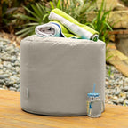 Jaxx Spring Indoor/Outdoor Bean Bag Pouf Ottoman, Sunbrella Flax