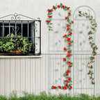 Metal Garden Trellis for Climbing Plants, 2 Pack 86.5" x 19.7" Green Plant Trellis Outdoor, Clematis Rrellis Outdoor, Arched Decoration Suitable for lawns, Gard, Green