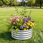 2x2x1ft(2 Pack) Galvanized Round Raised Garden Bed,Outdoor Planter Box Metal Patio Kit Planting Bed for Vegetables Flowers Herb,Silver