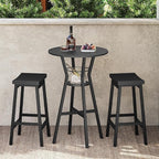 Bar Table, 2-Tier Round High Top Table, Pub Table, Home Bar Counter Height, Bistro Tables, for Kitchen, Living Room, Meeting Room, Pub, Black BT03BB