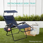 Best Choice Products Folding Zero Gravity Outdoor Recliner Patio Lounge Chair w/Adjustable Canopy Shade, Headrest, Side Accessory Tray, Textilene Mesh - Camouflage