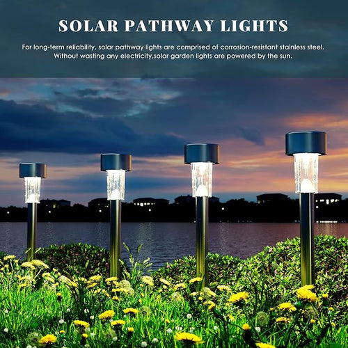 12 Pack Solar Outdoor Lights Pathway – White