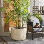 SAFAVIEH Outdoor Collection Lucca Beige Cement Ficonstone Planter Pot