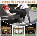 Yaheetech 11'x11' Pop Up Gazebo Instant Tent with 17 Solar LED Lights & Zippered Mesh Netting, Outdoor Shelter Sun Shade Gazebo with Sandbags for Backyard Garden Patio, Khaki & Brown