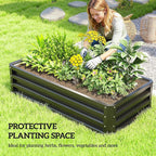 Outsunny Galvanized Raised Garden Bed, 4' x 2' x 1' Metal Planter Box, for Growing Vegetables, Flowers, Herbs, Succulents, Gray