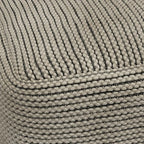 SIMPLIHOME Eastmont Square Pouf - 18 inch Wide Handwoven PET Polyester Ottoman in Cream, Boho Indoor/Outdoor Footstool or Extra Seating for Living Room, Bedroom, or Patio, Assembled